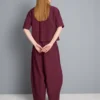 Plissierte Hose mit weitem Bein in Papieroptik