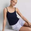 Pointelle-Cami-Lounge-Top mit hohem Baumwollanteil Pointelle-Cami-Lounge-Top mit hohem Baumwollanteil