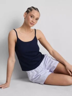 Pointelle-Cami-Lounge-Top mit hohem Baumwollanteil Pointelle-Cami-Lounge-Top mit hohem Baumwollanteil