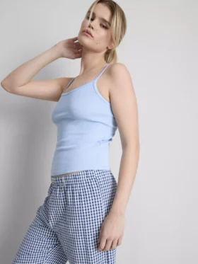Pointelle-Cami-Lounge-Top mit hohem Baumwollanteil Pointelle-Cami-Lounge-Top mit hohem Baumwollanteil