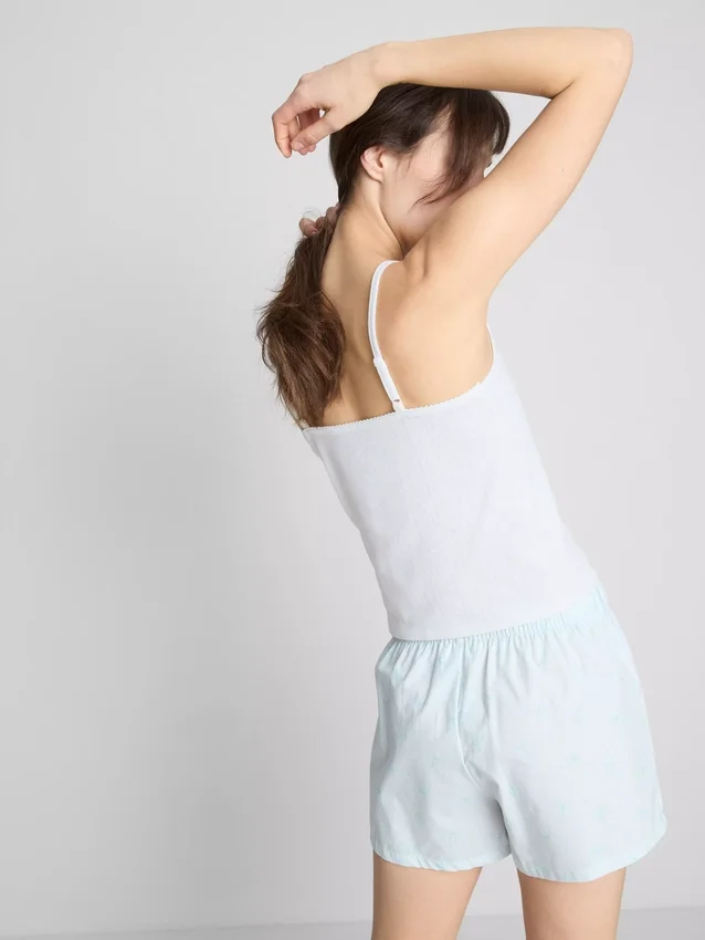 Pointelle-Cami-Lounge-Top mit hohem Baumwollanteil Pointelle-Cami-Lounge-Top mit hohem Baumwollanteil