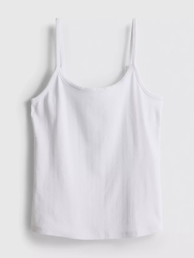 Pointelle-Cami-Lounge-Top mit hohem Baumwollanteil Pointelle-Cami-Lounge-Top mit hohem Baumwollanteil