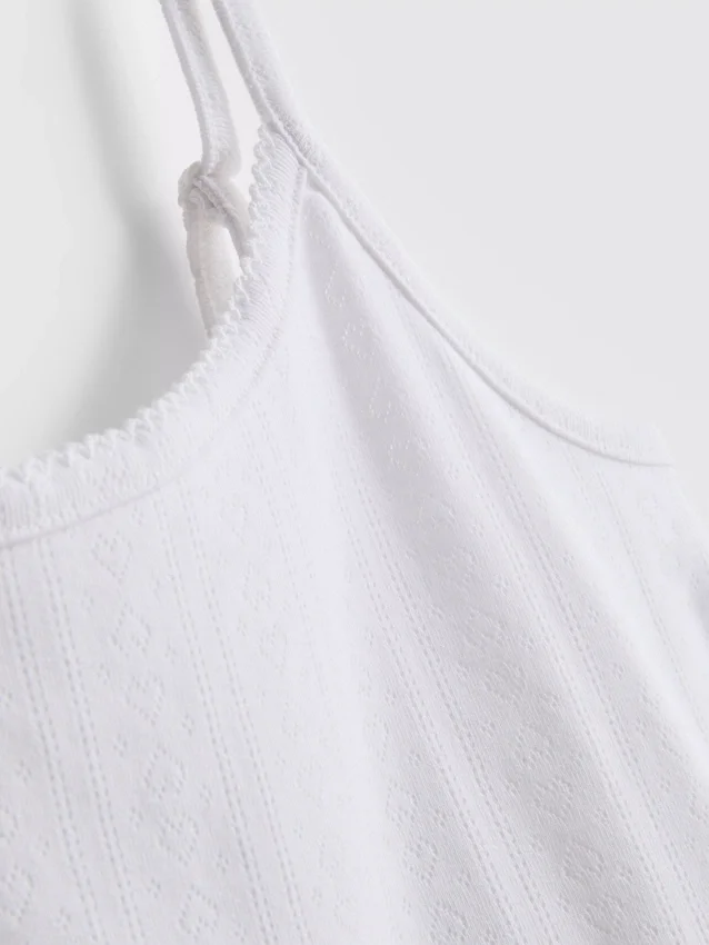 Pointelle-Cami-Lounge-Top mit hohem Baumwollanteil Pointelle-Cami-Lounge-Top mit hohem Baumwollanteil