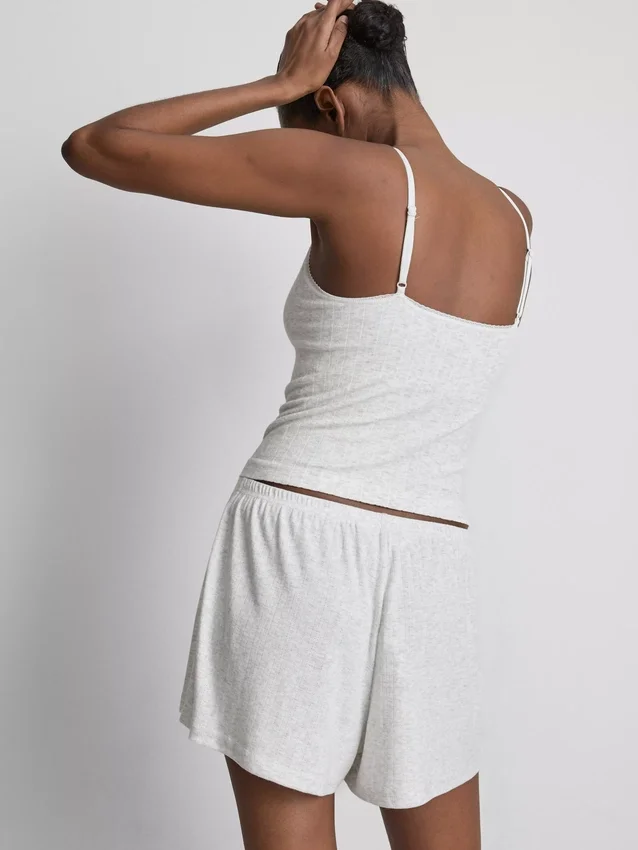 Pointelle-Schlafanzug-Shorts Pointelle-Schlafanzug-Shorts