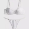 Push-up-Unterwäsche-Set aus Satin mit Blumenmuster Push-up-Unterwäsche-Set aus Satin mit Blumenmuster