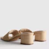 Raffia-Pantoletten mit Blockabsatz