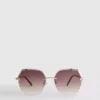 Randlose quadratische „Diamanta“-Sonnenbrille Randlose quadratische „Diamanta“-Sonnenbrille