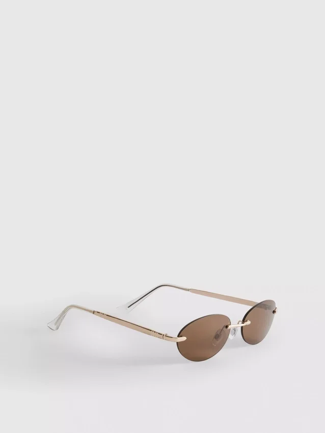 Randlose Sonnenbrille mit ovalen Gläsern Randlose Sonnenbrille mit ovalen Gläsern