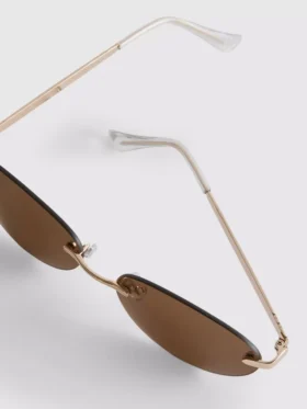 Randlose Sonnenbrille mit ovalen Gläsern