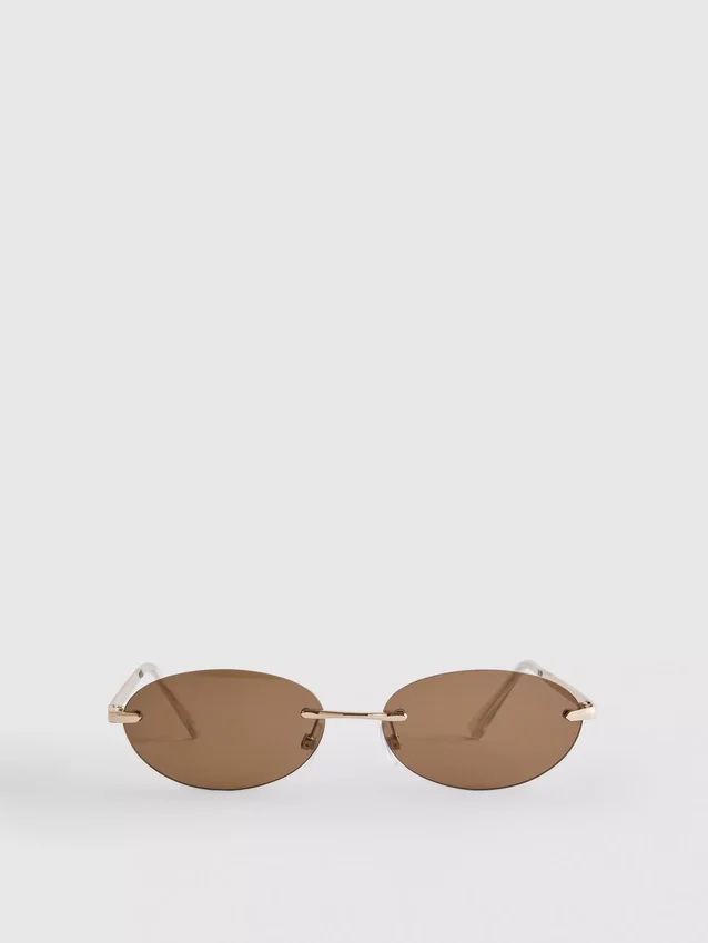 Randlose Sonnenbrille mit ovalen Gläsern Randlose Sonnenbrille mit ovalen Gläsern
