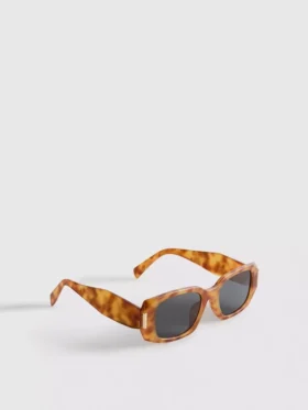 Rechteckige Sonnenbrille in Schildpatt-Optik