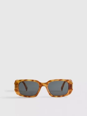 Rechteckige Sonnenbrille in Schildpatt-Optik