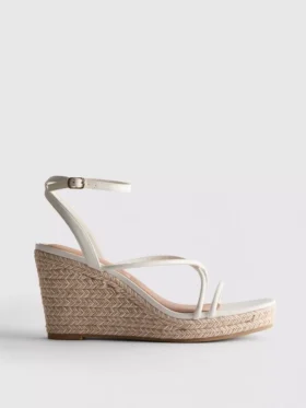 Riemchen-Espadrilles mit Keilabsatz