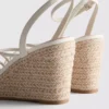 Riemchen-Espadrilles mit Keilabsatz