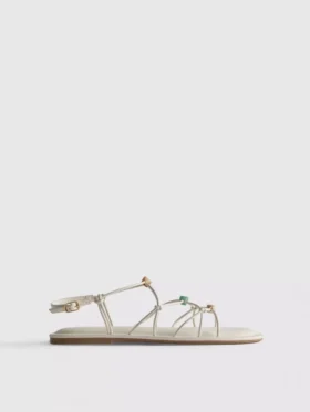 Riemchensandalen mit Perlenverzierung