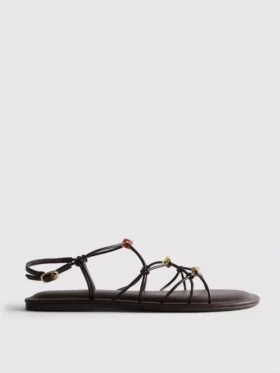 Riemchensandalen mit Perlenverzierung