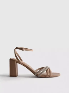 Riemchensandalen mit Strass und High Heels