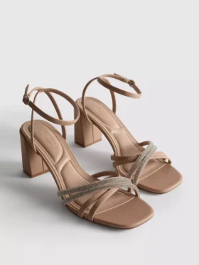 Riemchensandalen mit Strass und High Heels