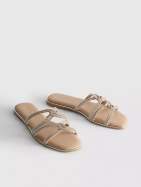 Riemchensandalen mit Strasssteinen