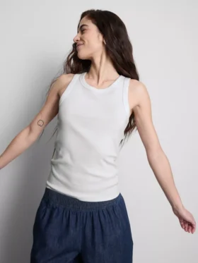Ripp-Tanktop mit Racerback aus baumwollreichem Material