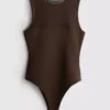 Ärmelloser Body mit Mesh-Einsatz Ärmelloser Body mit Mesh-Einsatz