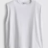 Ärmelloses T-Shirt mit Schulterpolstern Ärmelloses T-Shirt mit Schulterpolstern