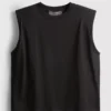Ärmelloses T-Shirt mit Schulterpolstern Ärmelloses T-Shirt mit Schulterpolstern