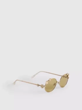 Runde Sonnenbrille mit Blumenmotiv