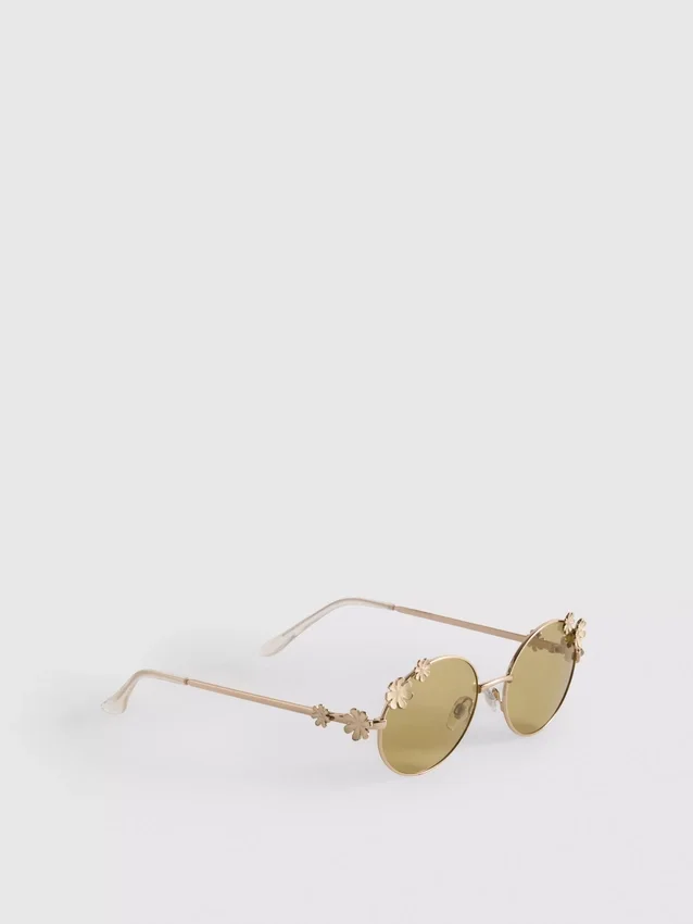 Runde Sonnenbrille mit Blumenmotiv Runde Sonnenbrille mit Blumenmotiv
