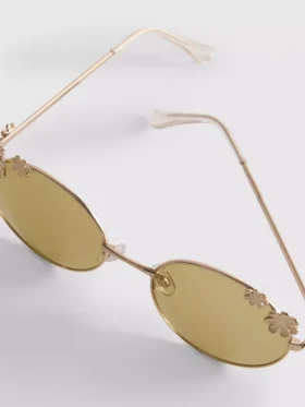 Runde Sonnenbrille mit Blumenmotiv