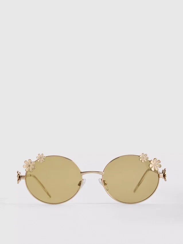 Runde Sonnenbrille mit Blumenmotiv Runde Sonnenbrille mit Blumenmotiv