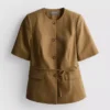 Safari-Blazer aus Baumwollmischung mit Gürtel Safari-Blazer aus Baumwollmischung mit Gürtel