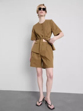 Safari-Stil-Shorts aus Baumwollmischung