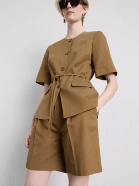 Safari-Stil-Shorts aus Baumwollmischung