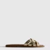 Sandalen aus Kunstleder mit gewebtem Muster