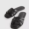Sandalen aus Kunstleder mit gewebtem Muster