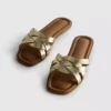 Sandalen aus Kunstleder mit gewebtem Muster