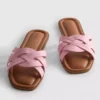 Sandalen aus Kunstleder mit gewebtem Muster
