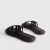 Sandalen aus Kunstleder mit gewebtem Muster