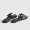 Sandalen aus Kunstleder mit gewebtem Muster