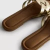 Sandalen aus Kunstleder mit gewebtem Muster