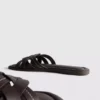 Sandalen aus Kunstleder mit gewebtem Muster