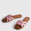 Sandalen aus Kunstleder mit gewebtem Muster