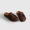 Sandalen im Clog-Stil aus Kunstwildleder mit Quasten