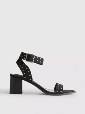Sandalen mit Blockabsatz und Nieten
