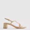 Sandalen mit breiter Passform, Raffia-Besatz und Blockabsatz