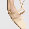 Sandalen mit breiter Passform, Raffia-Besatz und Blockabsatz