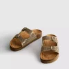 Sandalen mit doppeltem Schnallenverschluss und verziertem Fußbett