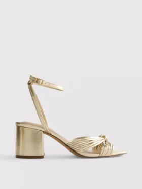Sandalen mit gedrehtem Detail am Absatz mit High Heels