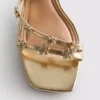 Sandalen mit High Heels, breiter Passform und Blumenmuster aus Strasssteinen
